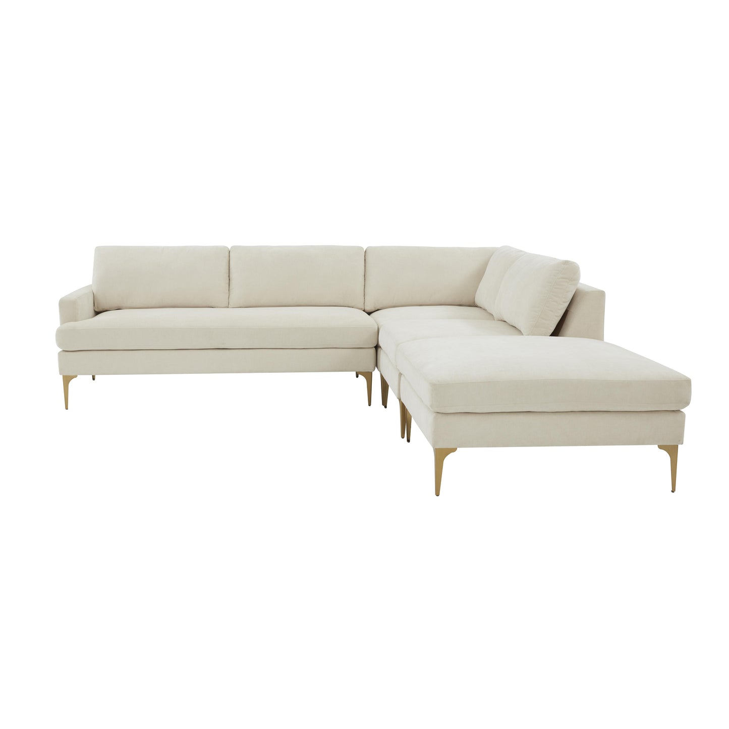 lana cream velvet large raf chaise sectional