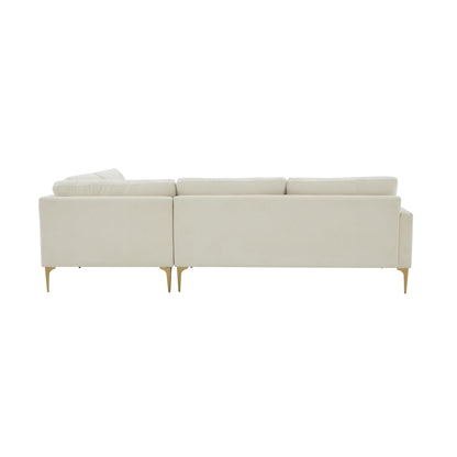 Lana Cream Velvet Large RAF Chaise Sectional