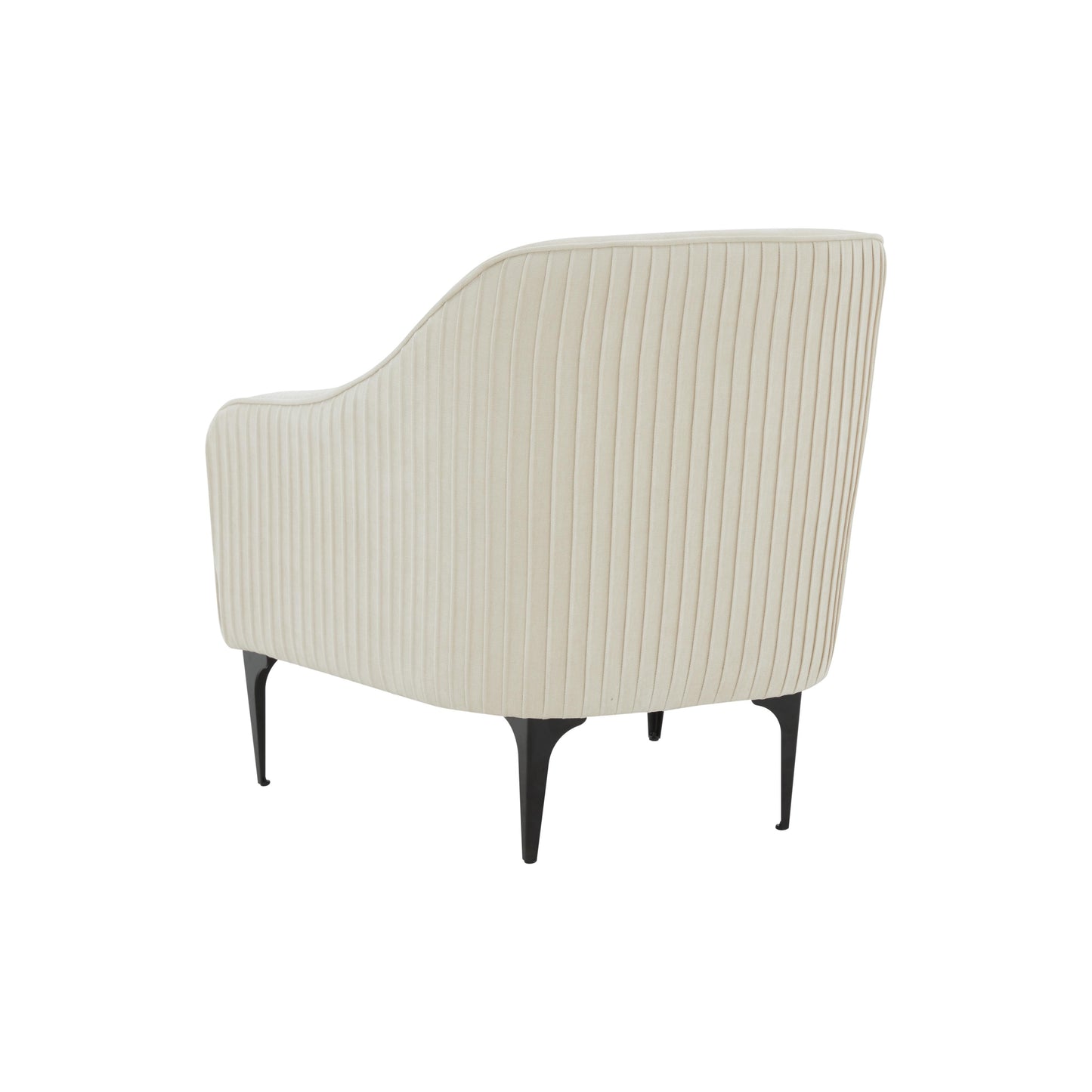 lana cream velvet accent chair with black legs