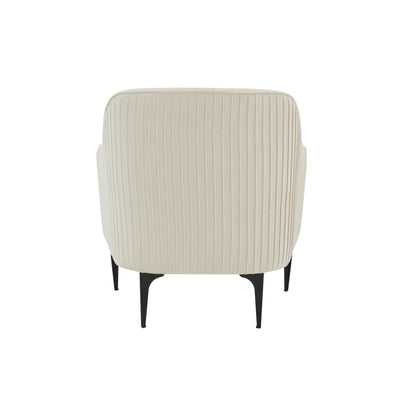 Lana Cream Velvet Accent Chair with Black Legs