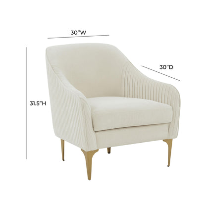 Lana Cream Velvet Accent Chair