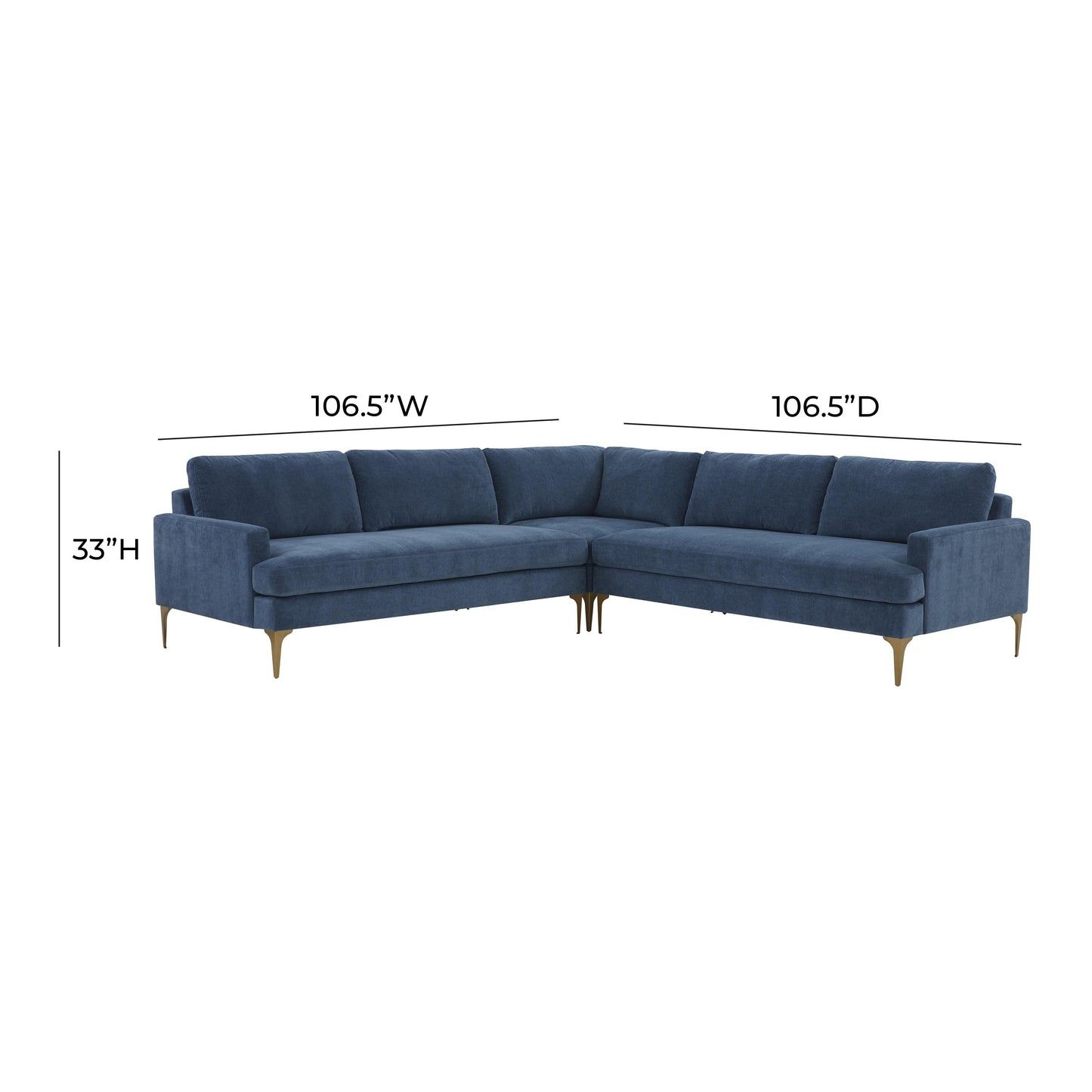 lana blue velvet l-sectional