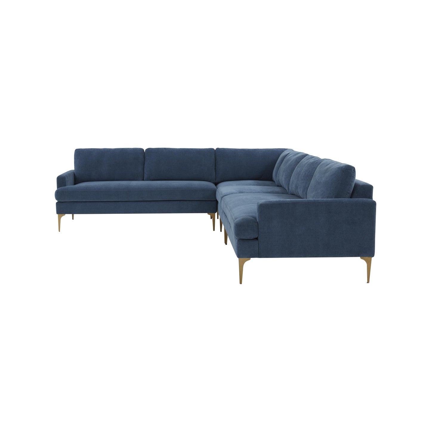 lana blue velvet large l-sectional