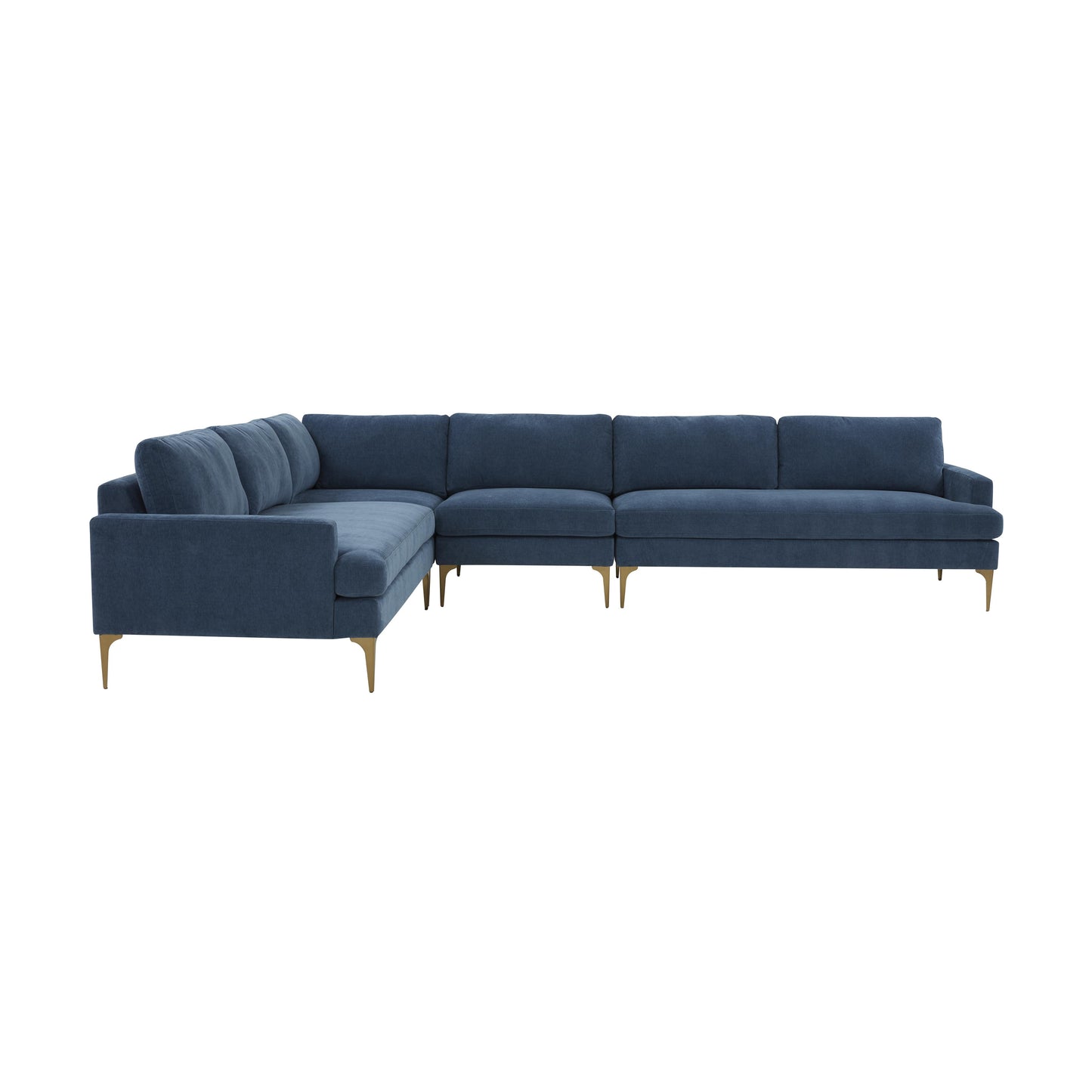 lana blue velvet large l-sectional