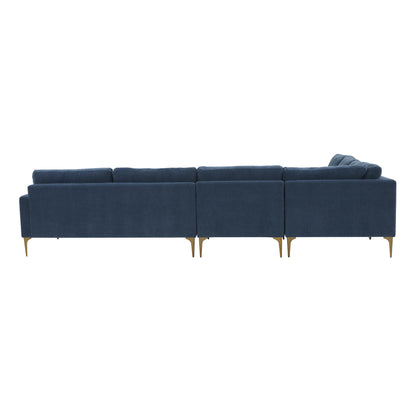 Lana Blue Velvet Large L-Sectional