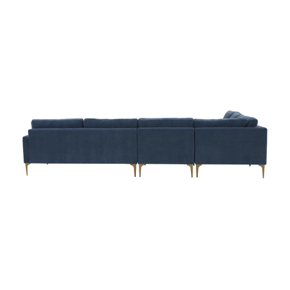 Lana Blue Velvet Large L-Sectional