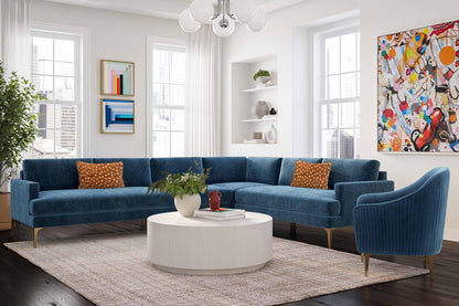 Lana Blue Velvet Large L-Sectional