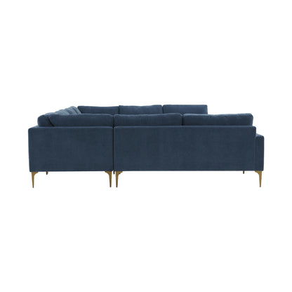 Lana Blue Velvet U-Sectional