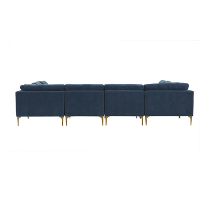 Lana Blue Velvet U-Sectional