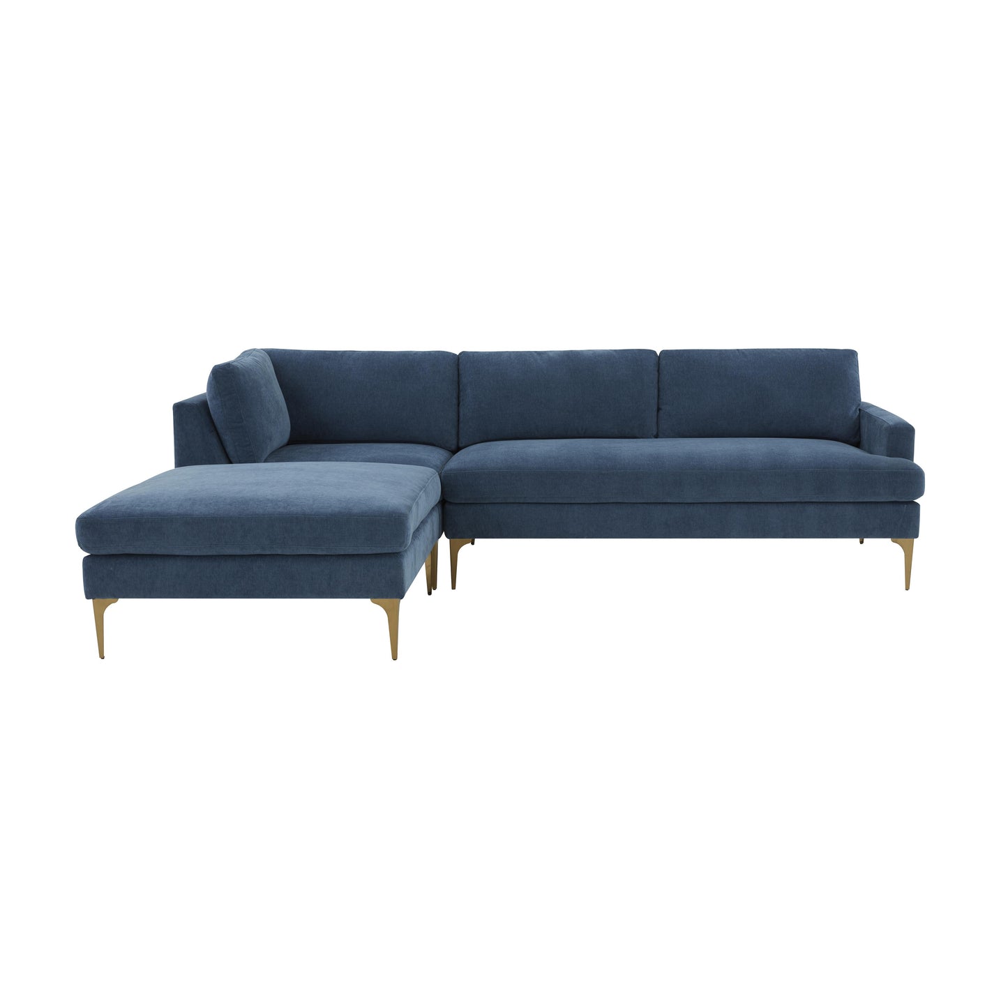 lana blue velvet laf chaise sectional