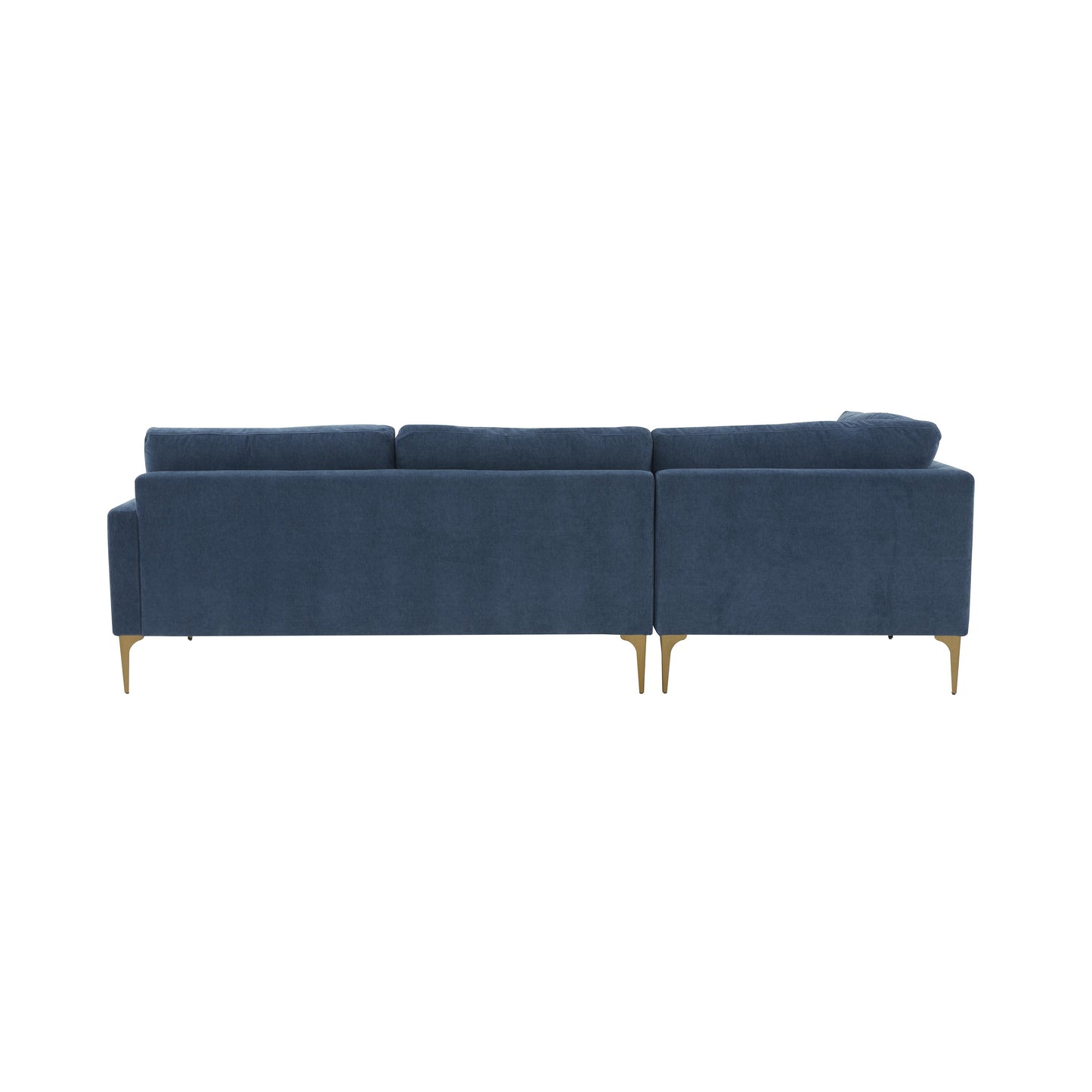 lana blue velvet laf chaise sectional