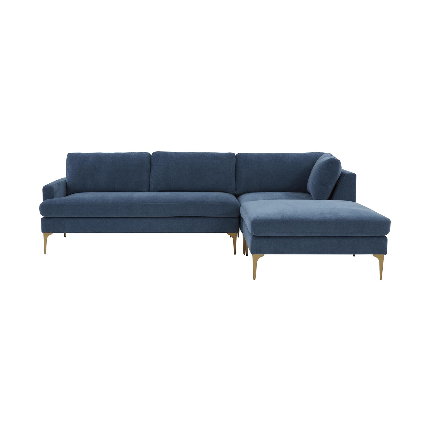 lana blue velvet raf chaise sectional