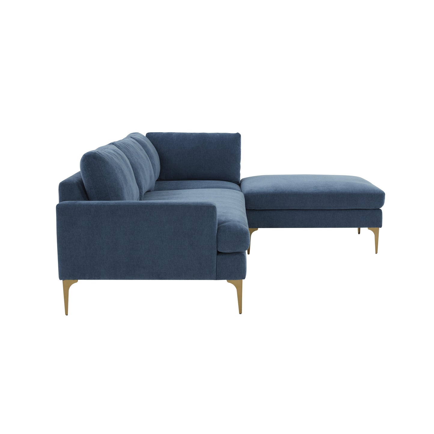 lana blue velvet raf chaise sectional