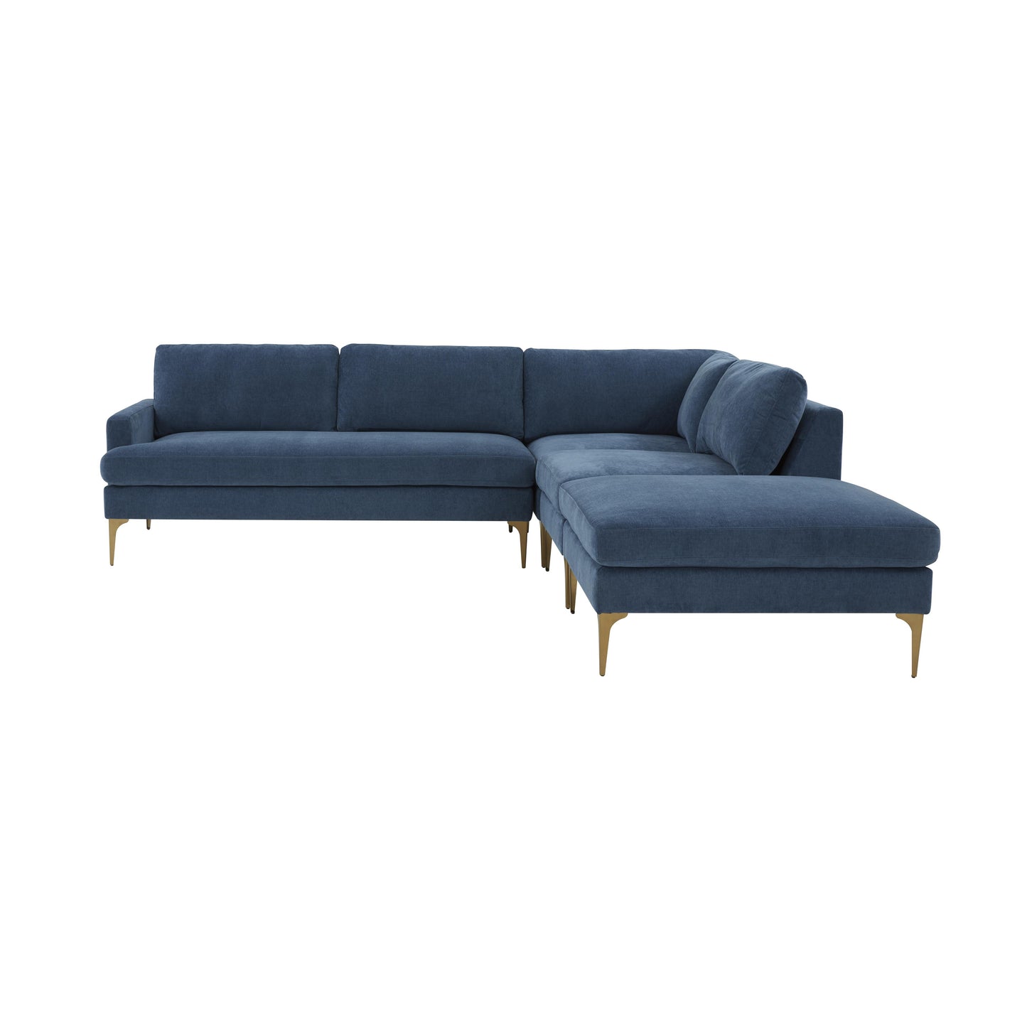 lana blue velvet large raf chaise sectional