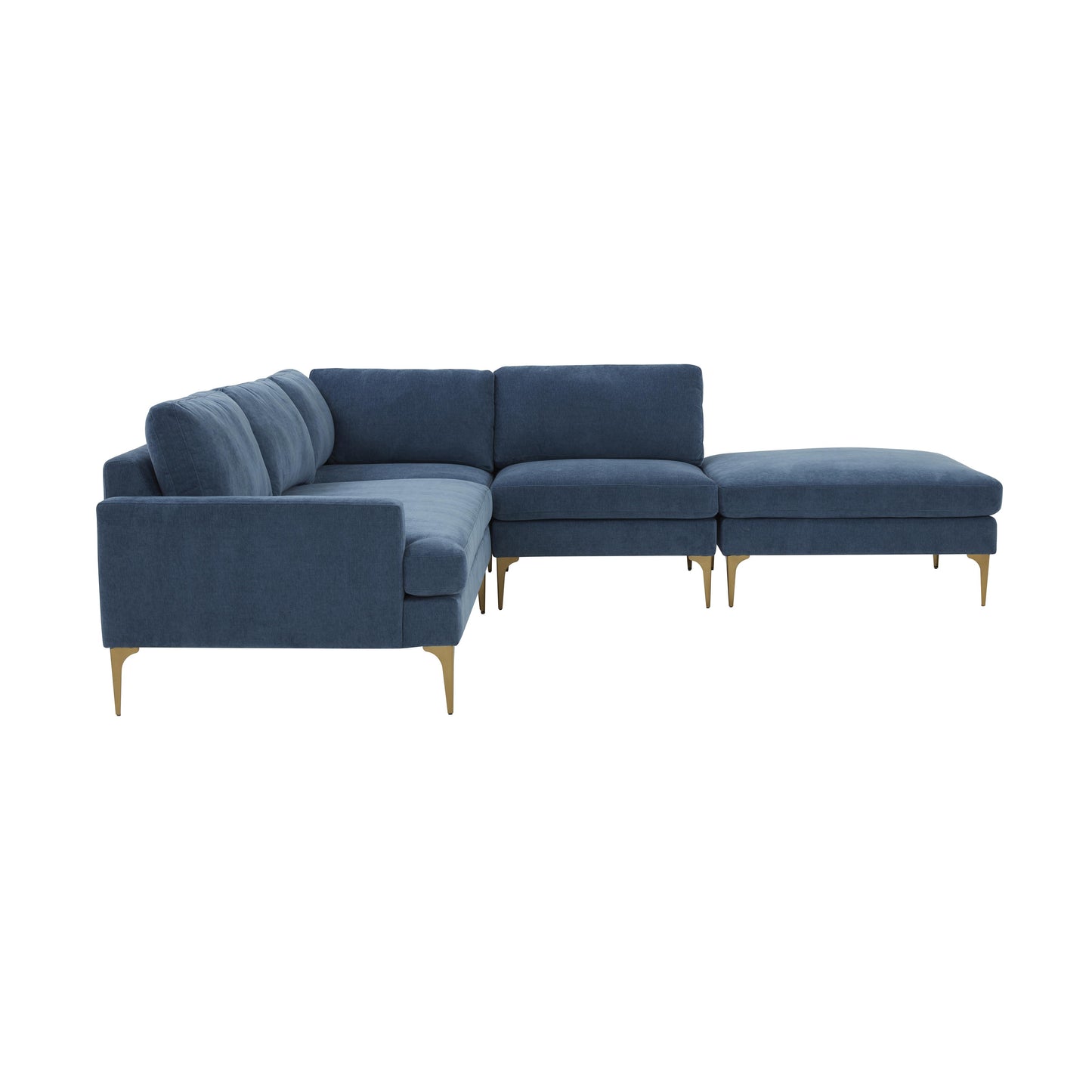 lana blue velvet large raf chaise sectional