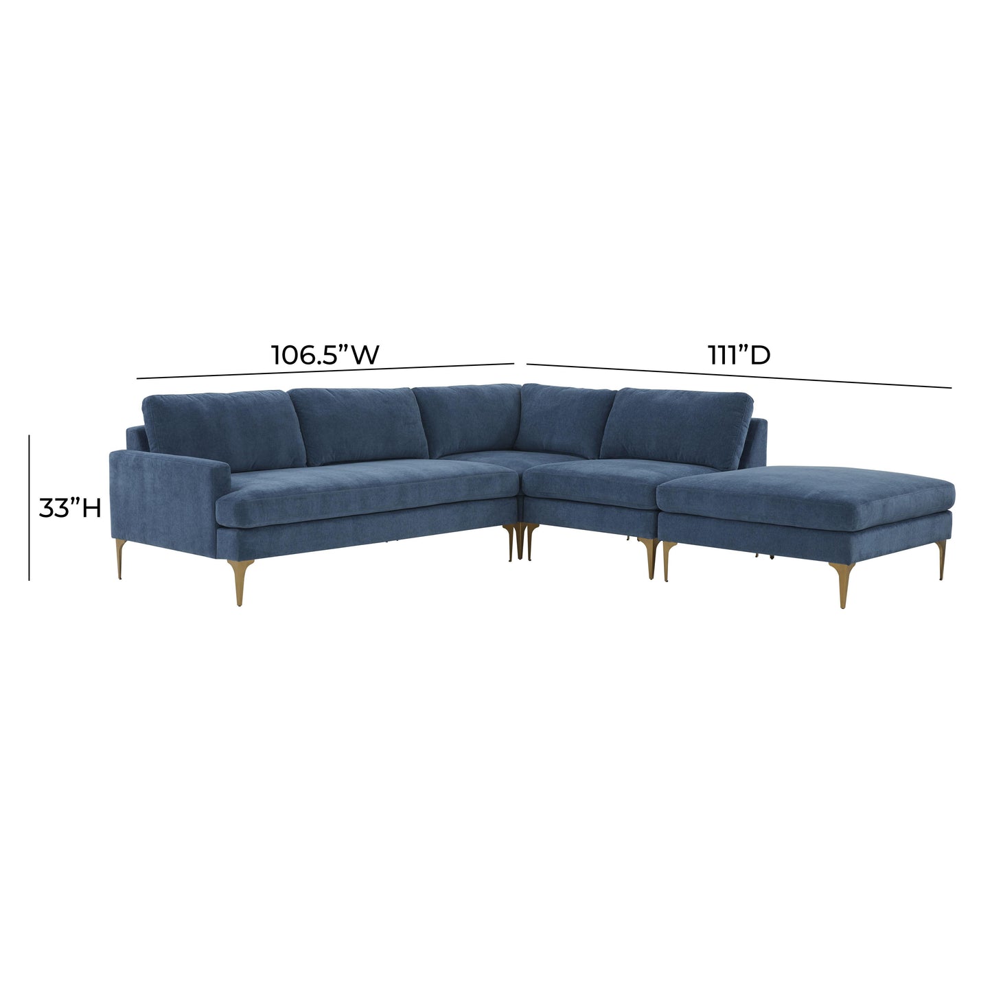 lana blue velvet large raf chaise sectional