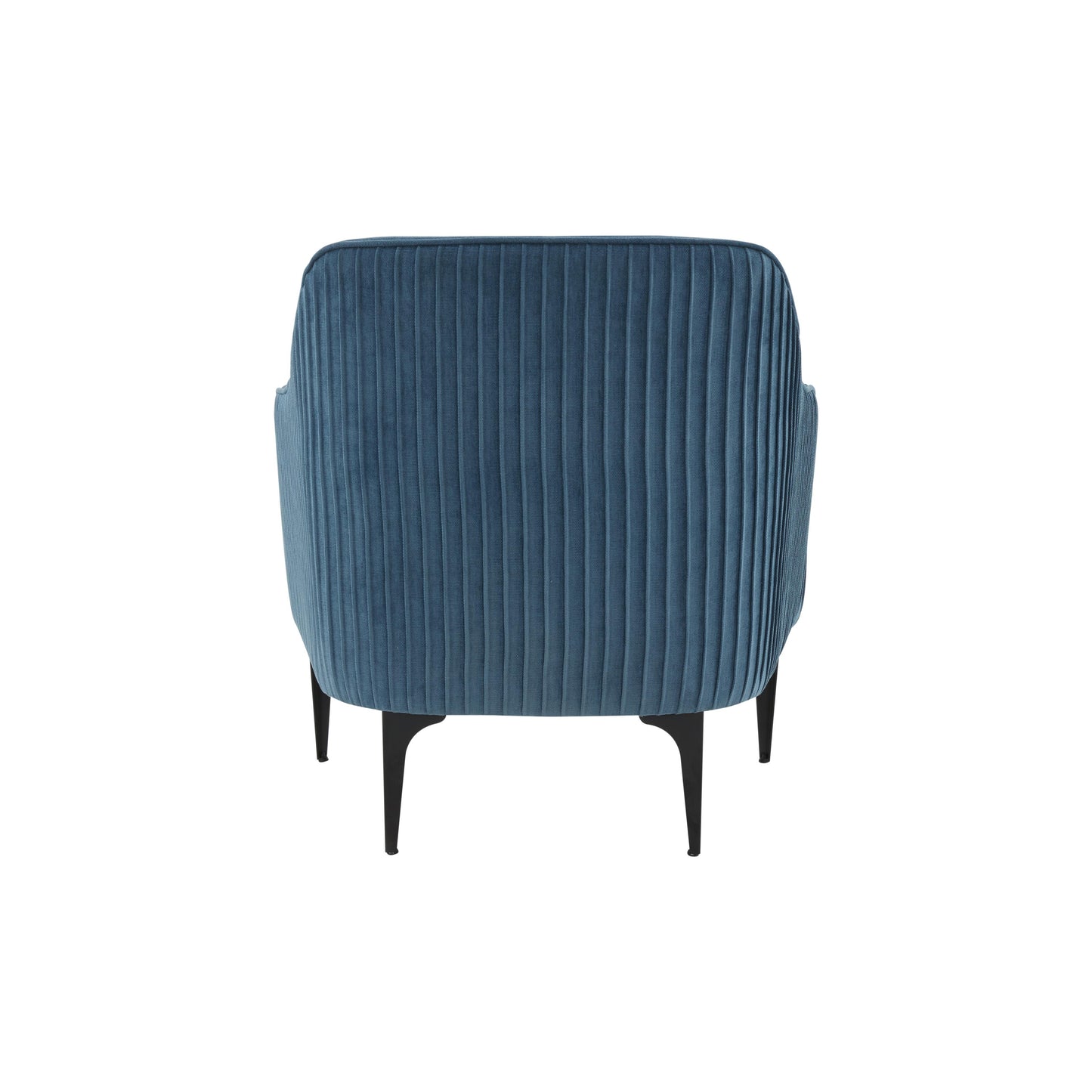 lana blue velvet accent chair with black legs