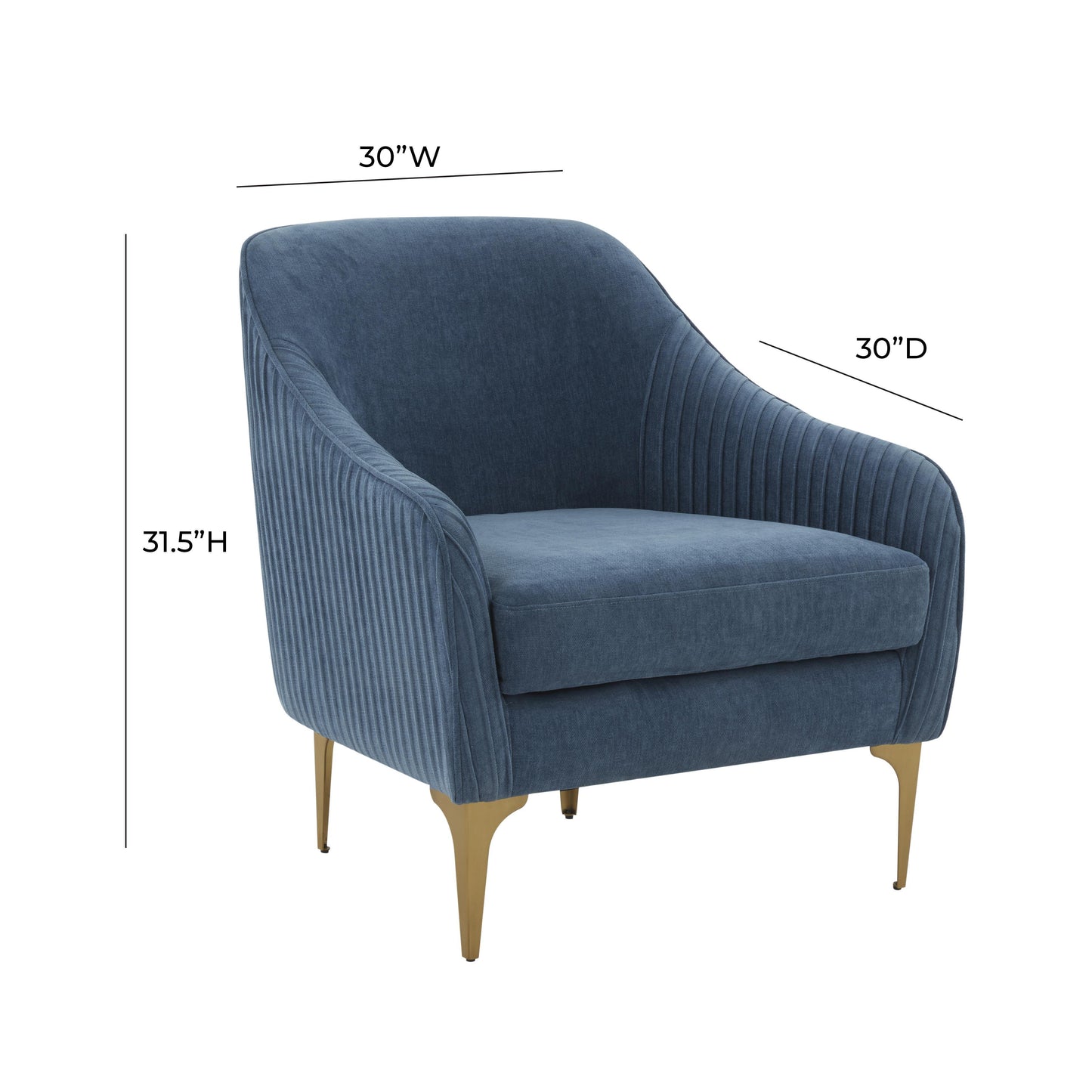 lana blue velvet accent chair