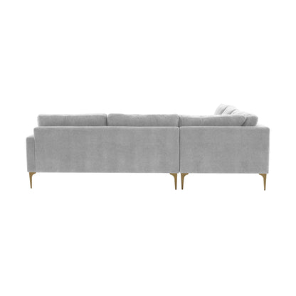 Lana Gray Velvet L-Sectional