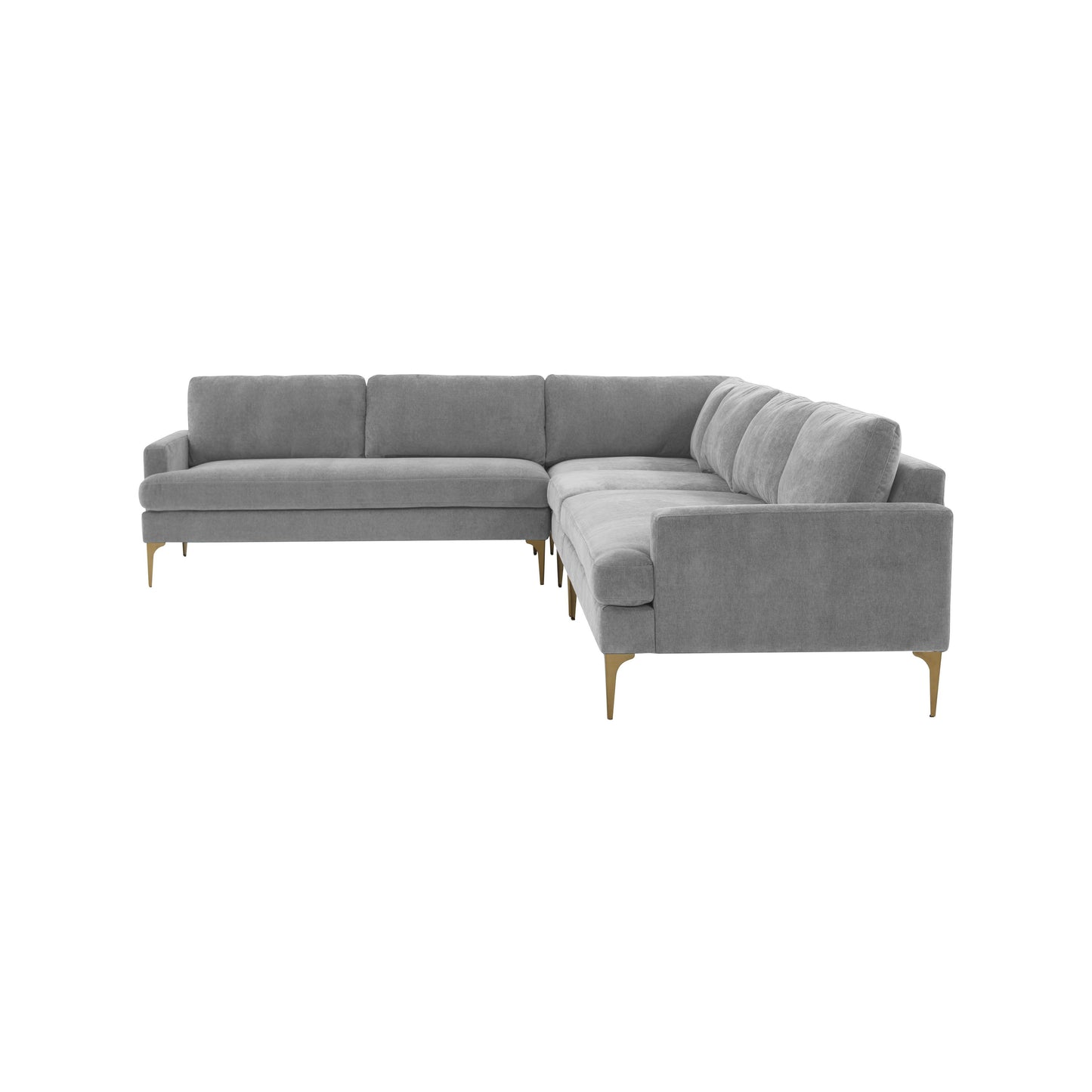 lana gray velvet large l-sectional