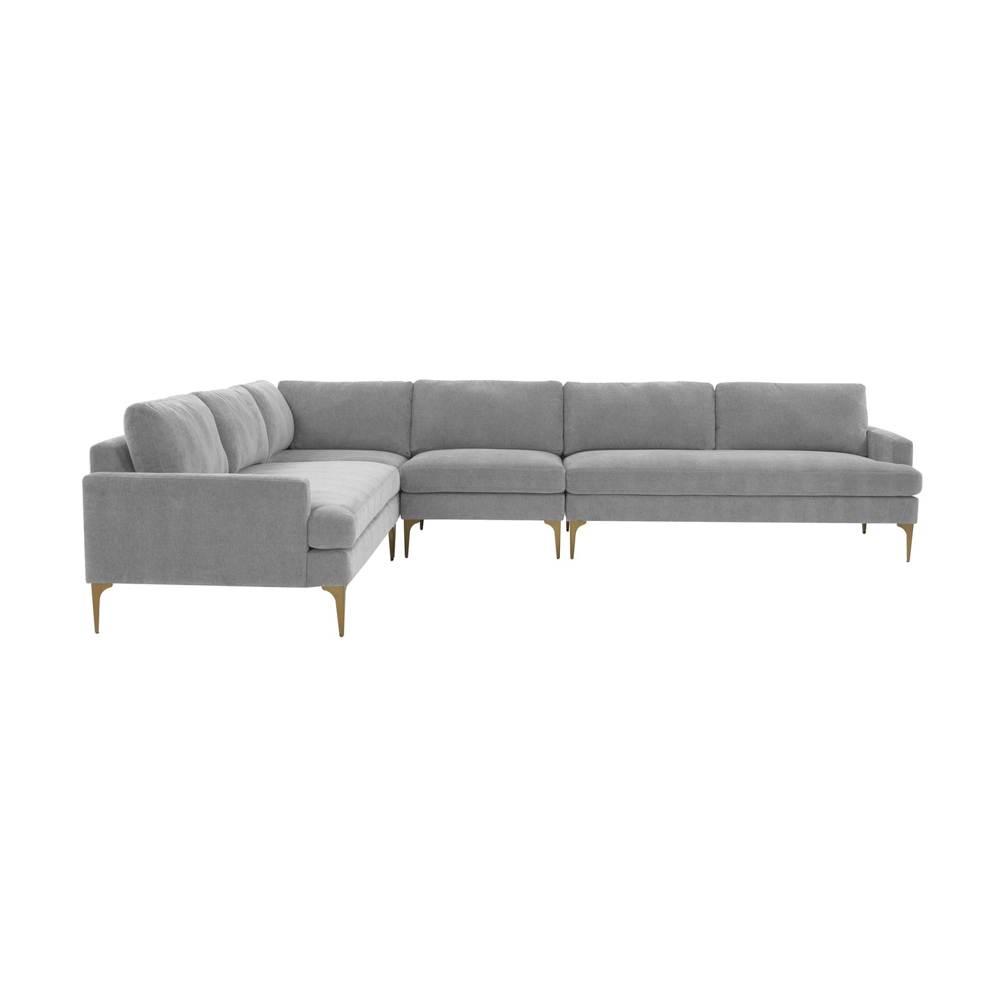 lana gray velvet large l-sectional