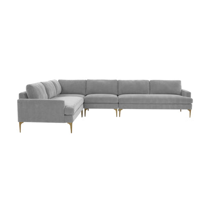 Lana Gray Velvet Large L-Sectional