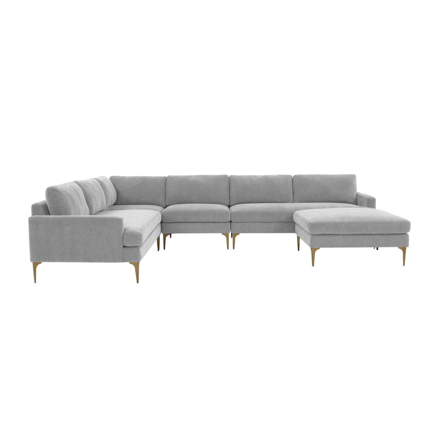 lana gray velvet large chaise sectional