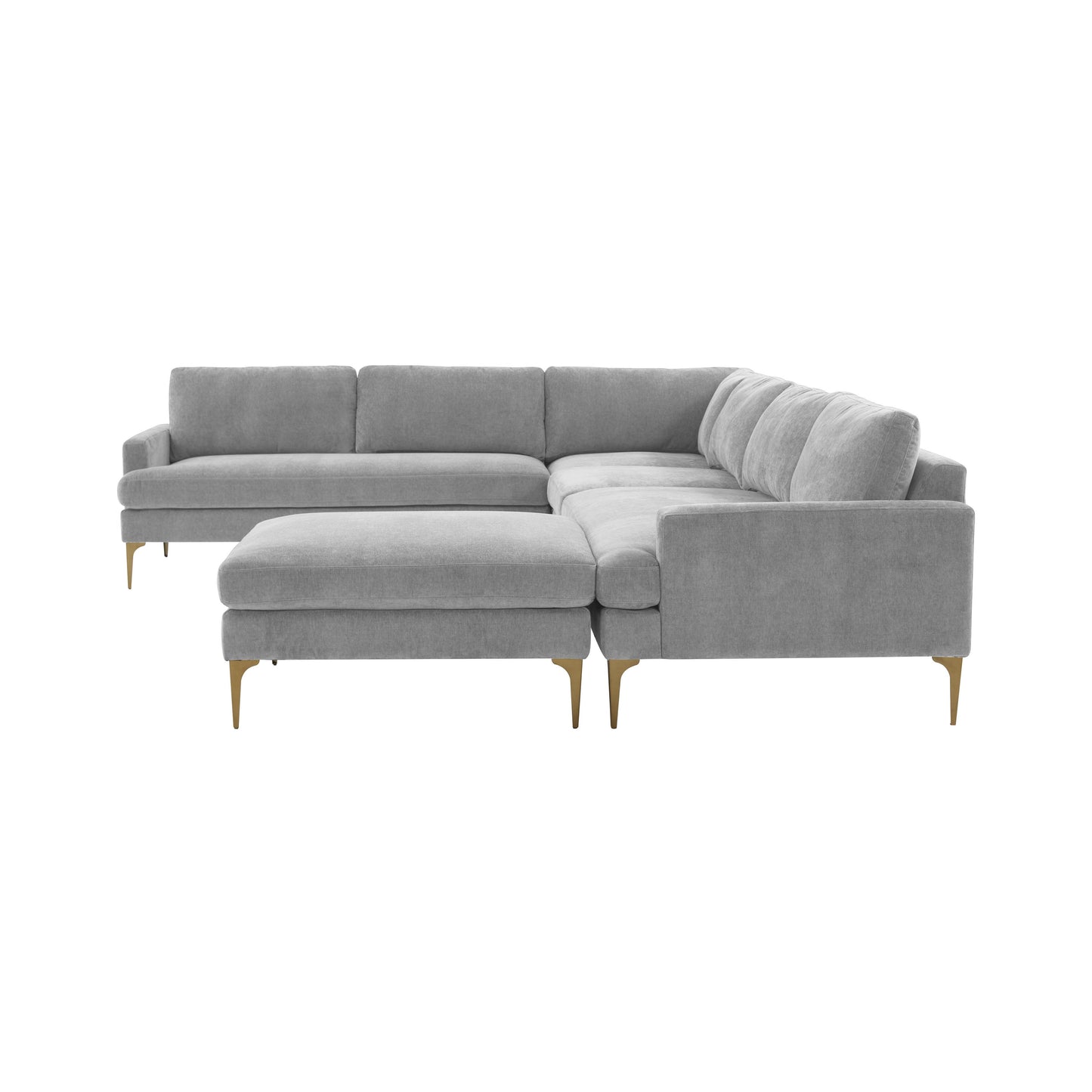 lana gray velvet large chaise sectional