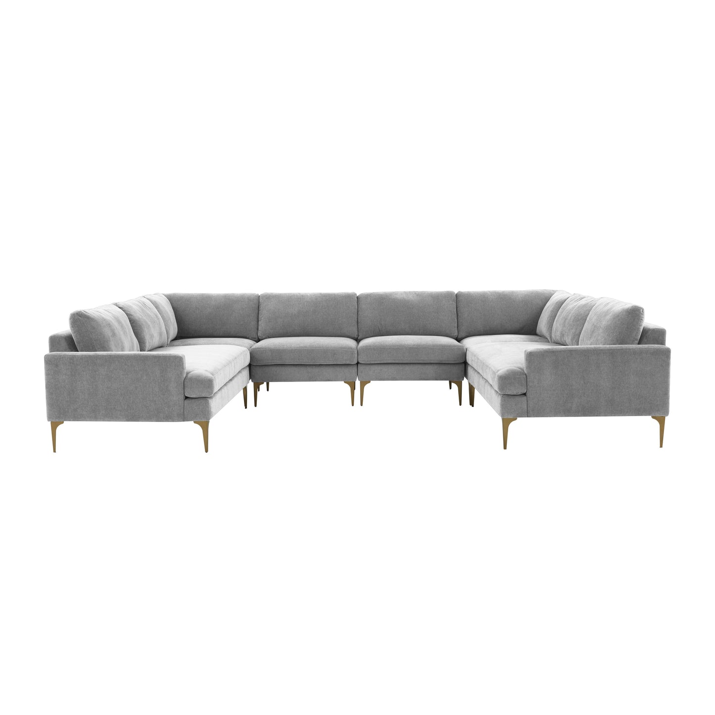 lana gray velvet u-sectional