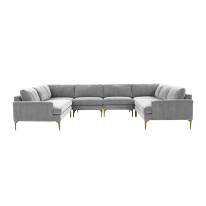 Lana Gray Velvet U-Sectional