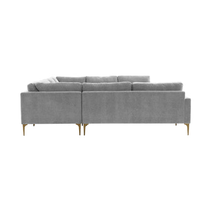 Lana Gray Velvet U-Sectional