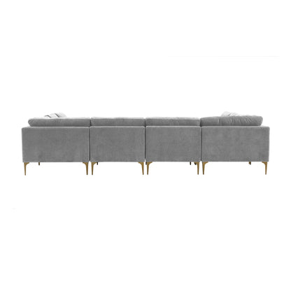 Lana Gray Velvet U-Sectional