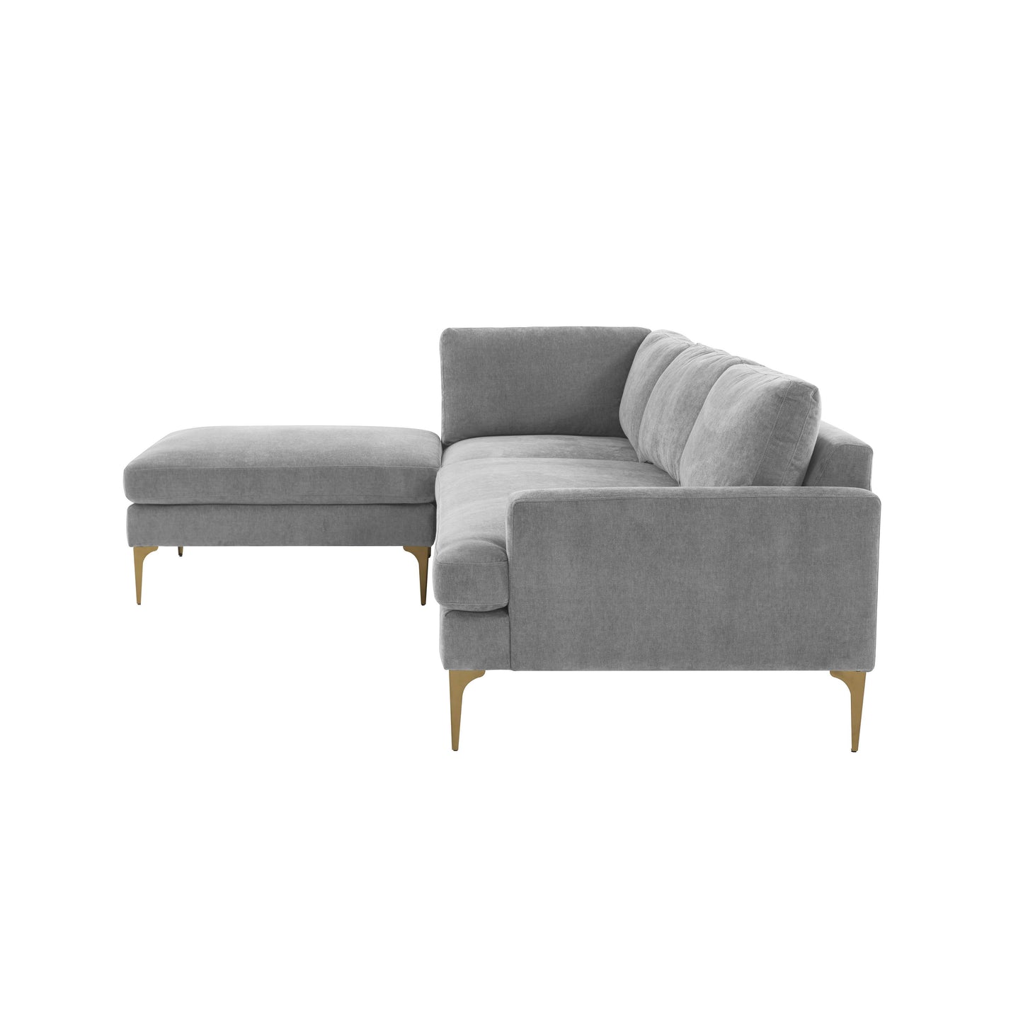 lana gray velvet laf chaise sectional