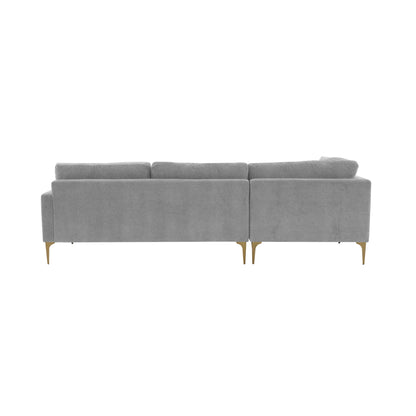 Lana Gray Velvet LAF Chaise Sectional