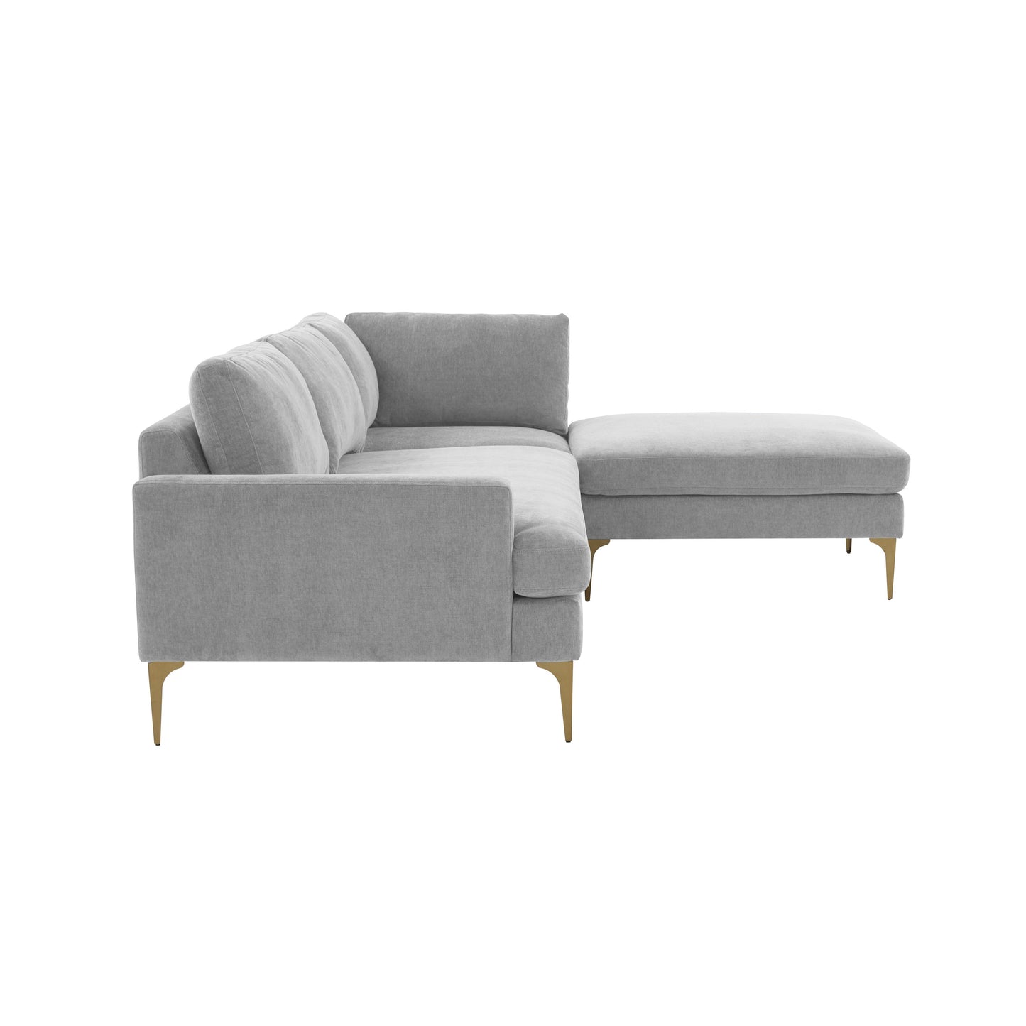 lana gray velvet raf chaise sectional