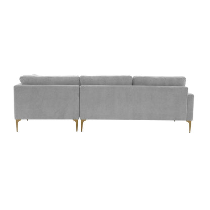 Lana Gray Velvet RAF Chaise Sectional