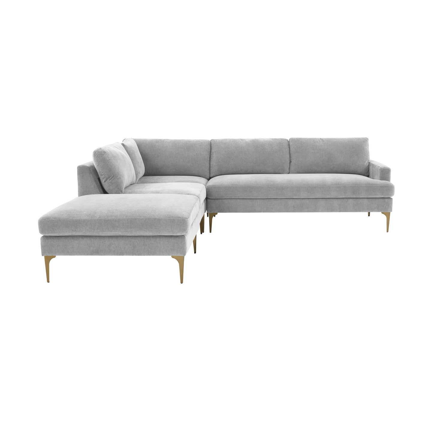 lana gray velvet large laf chaise sectional