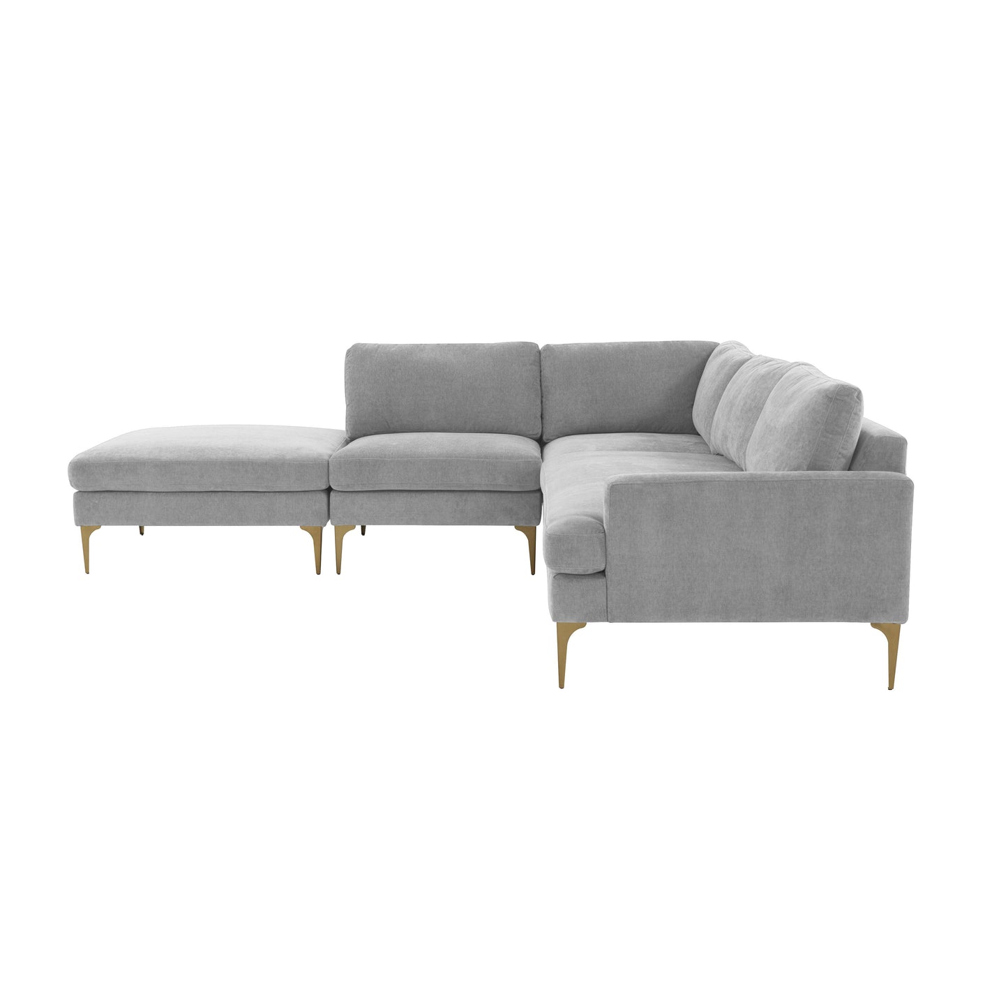 lana gray velvet large laf chaise sectional