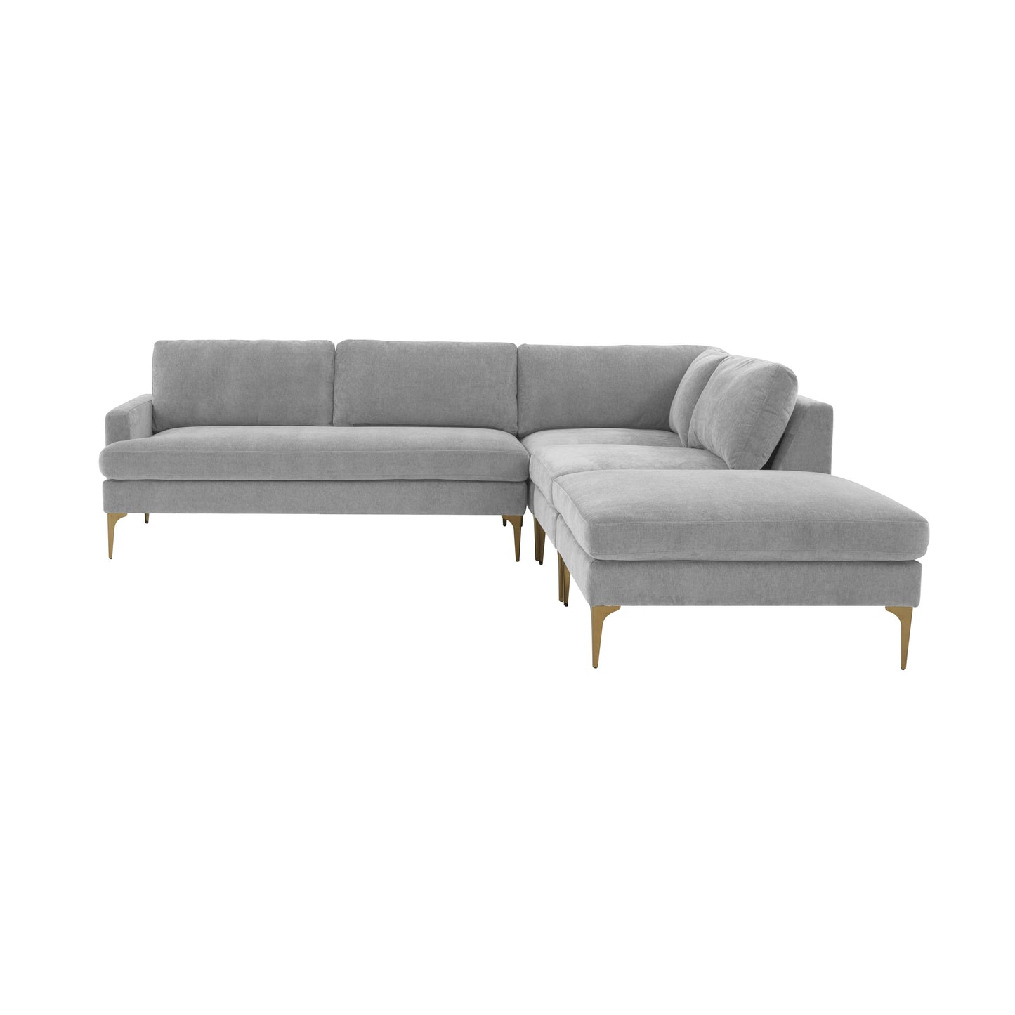 lana gray velvet large raf chaise sectional