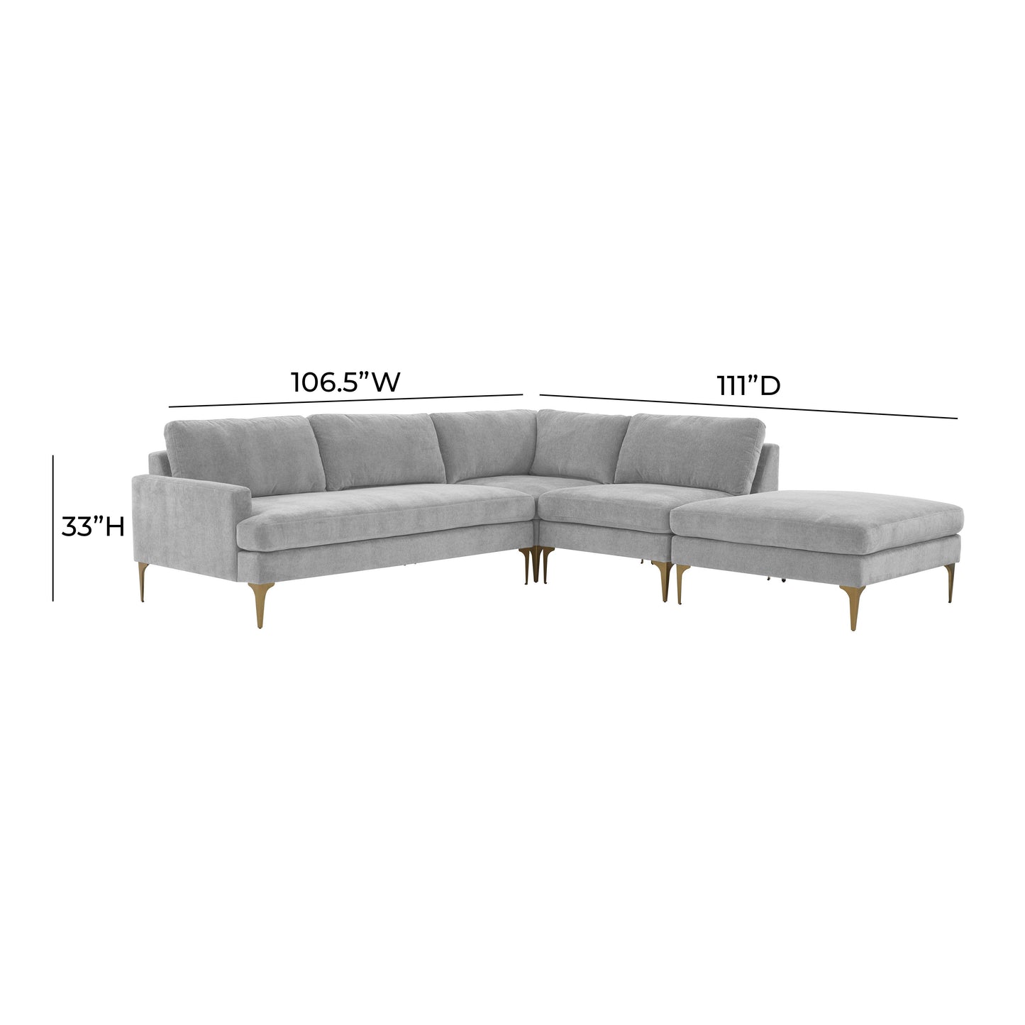 lana gray velvet large raf chaise sectional