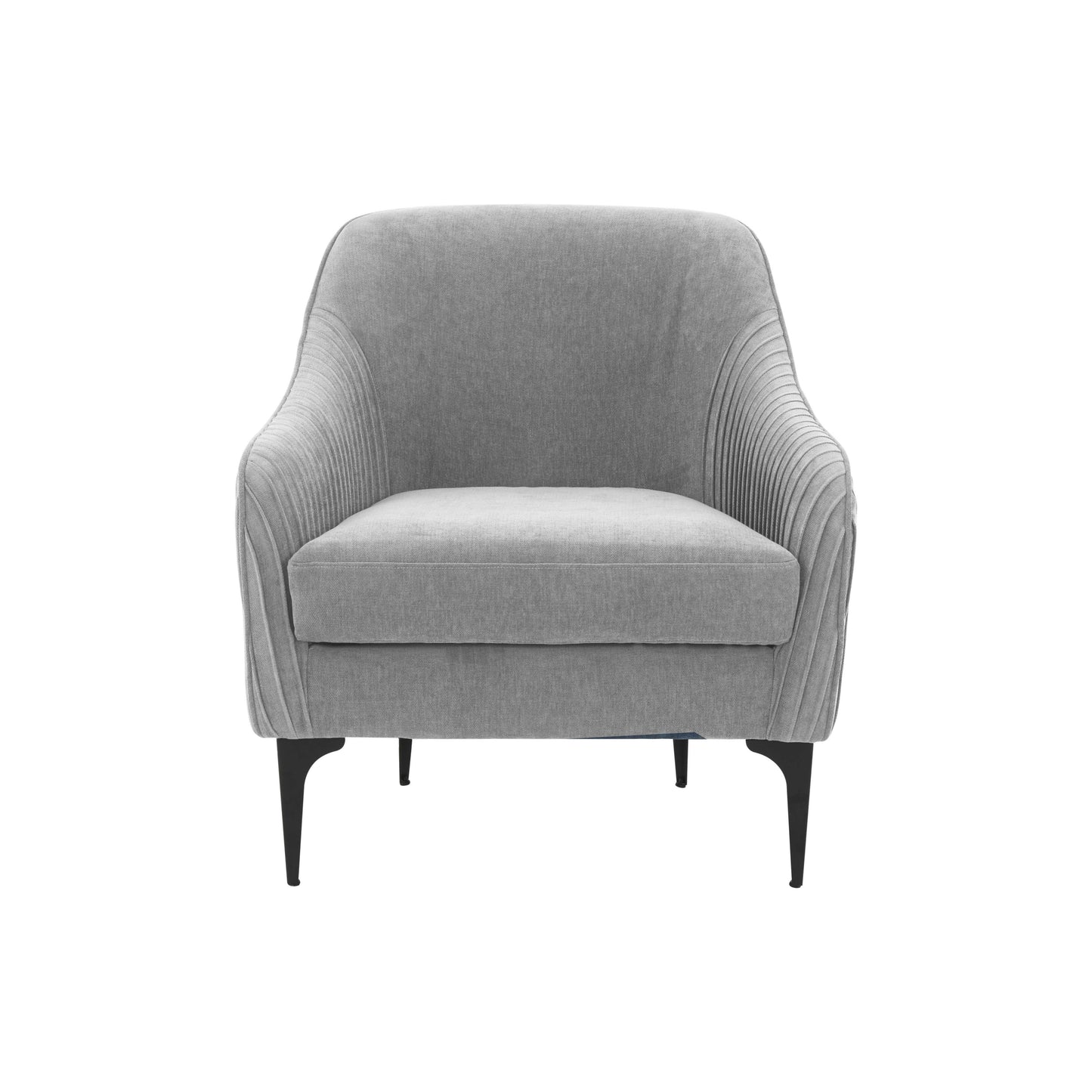 lana gray velvet accent chair with black legs