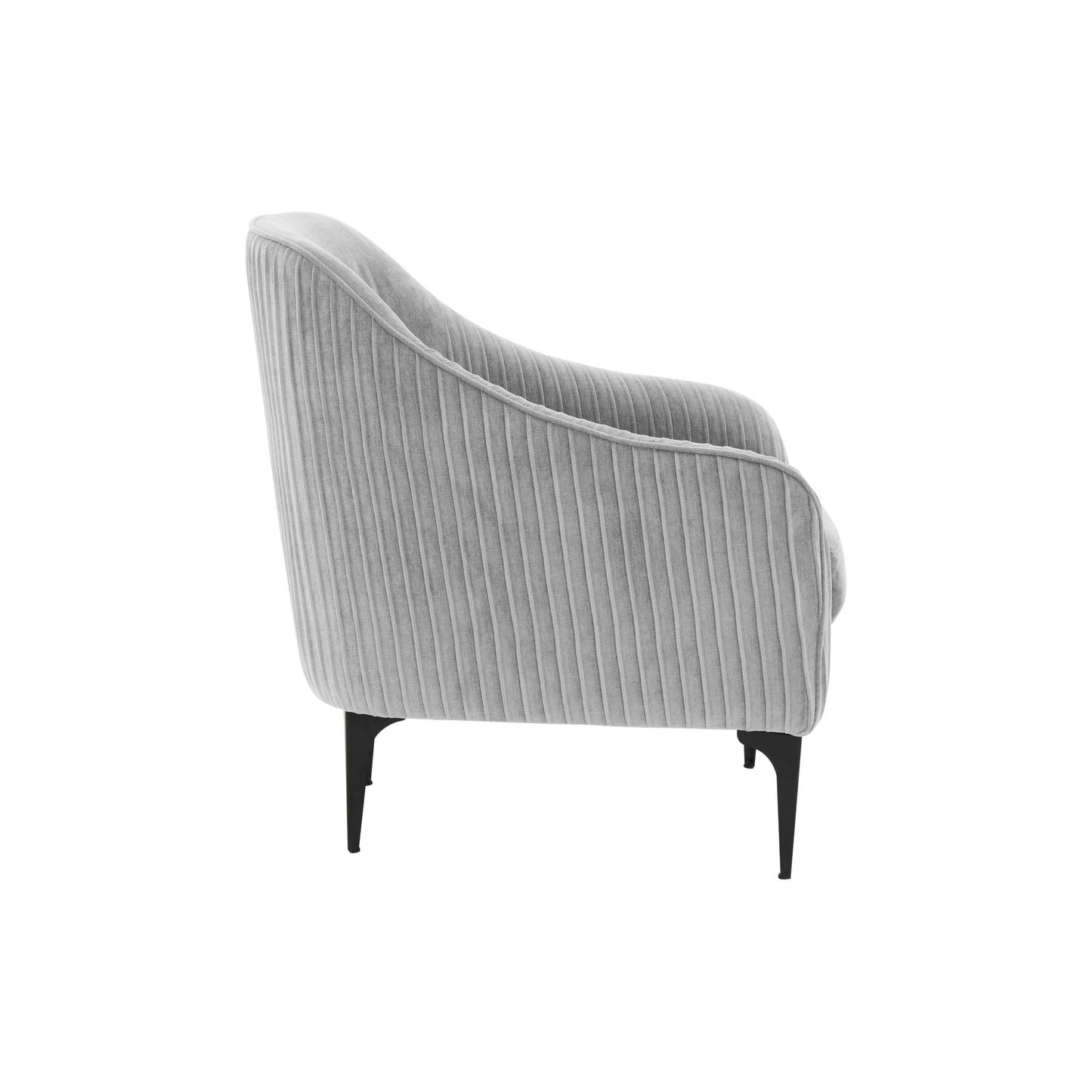 lana gray velvet accent chair with black legs