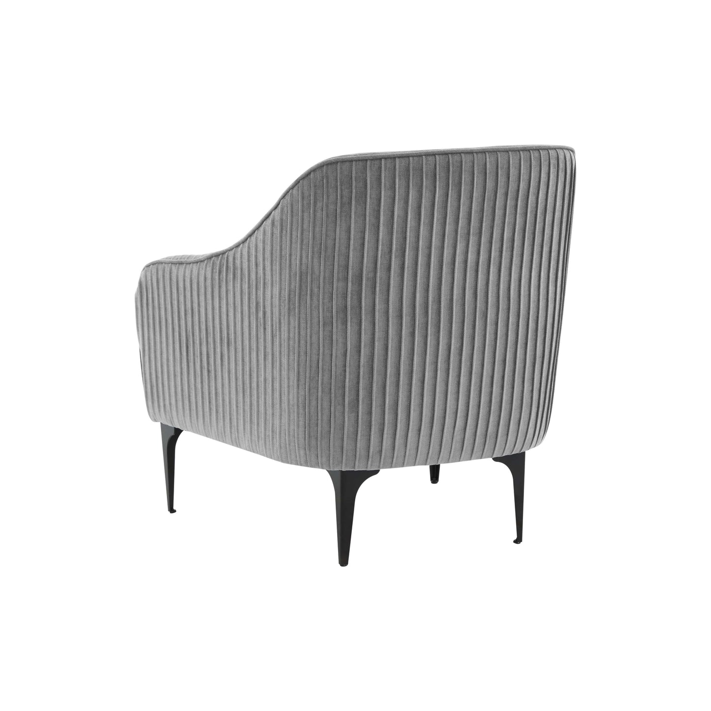 lana gray velvet accent chair with black legs