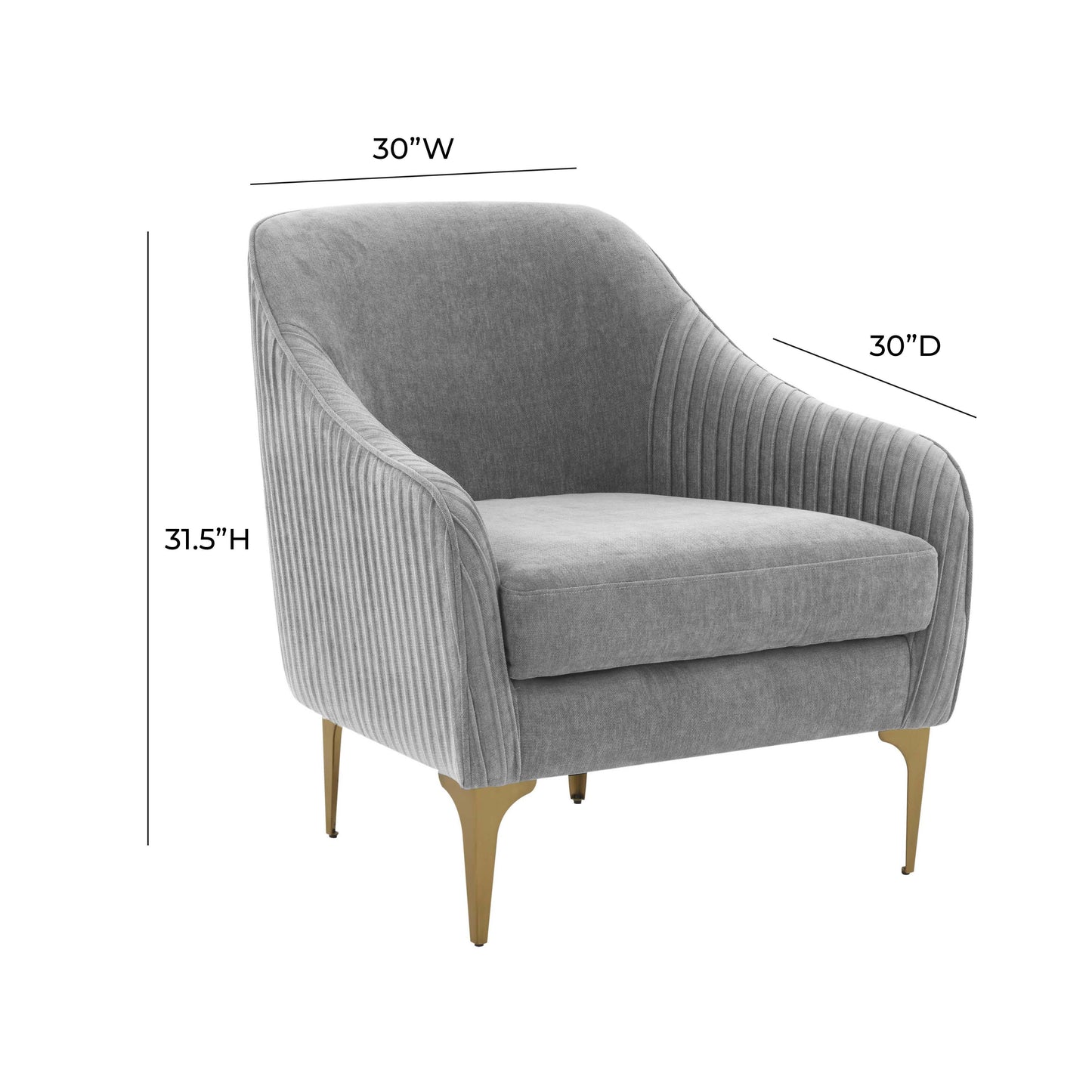 lana gray velvet accent chair