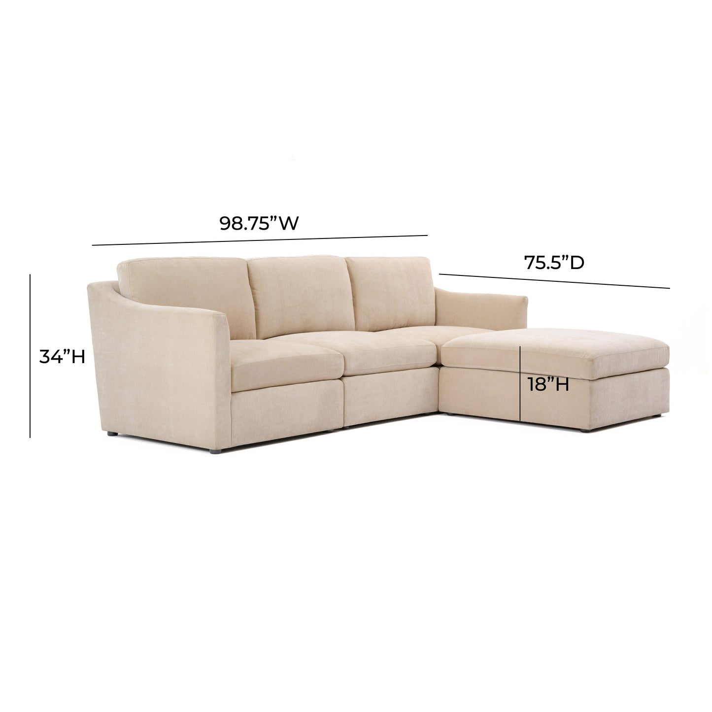 libre beige modular small chaise sectional