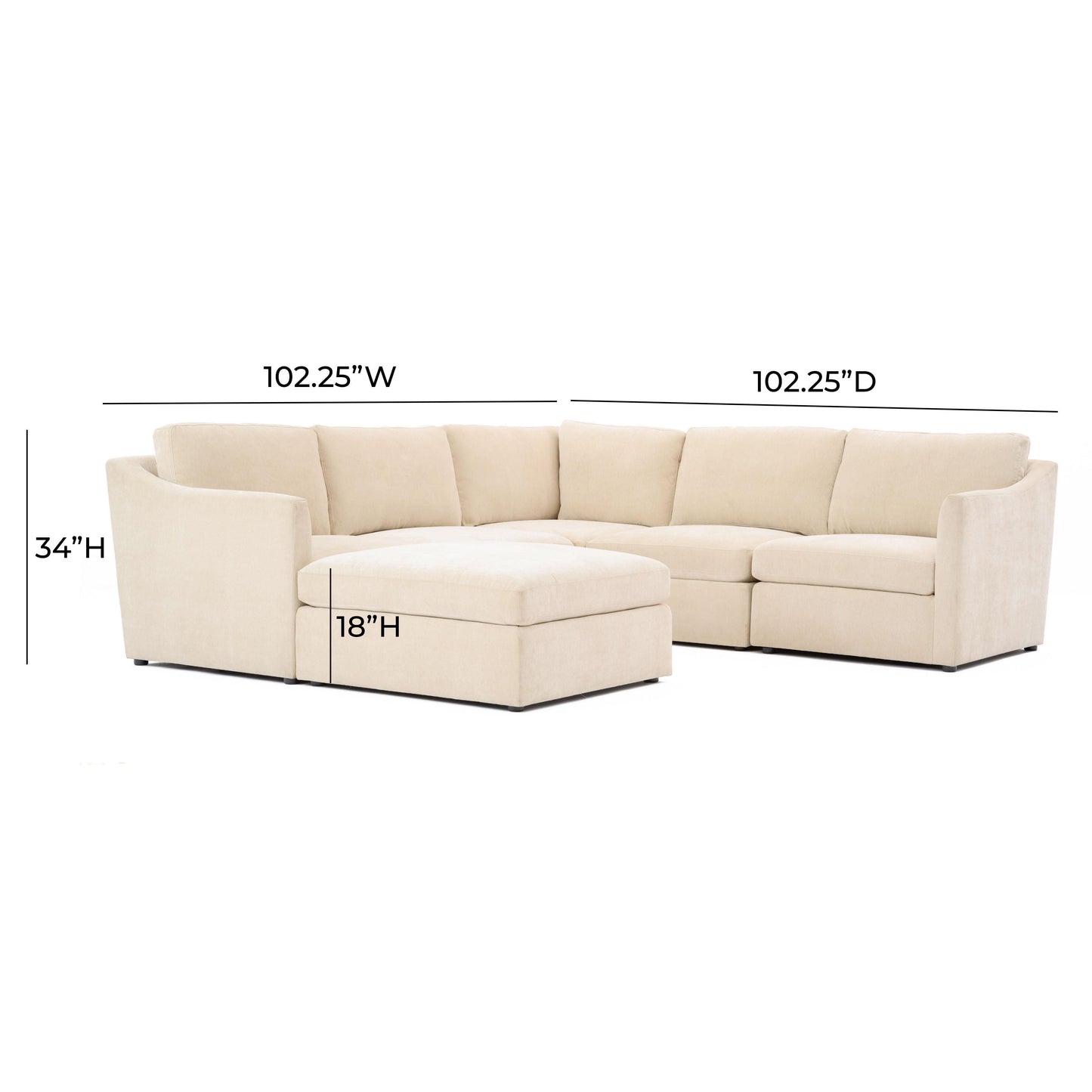 libre beige modular chaise sectional