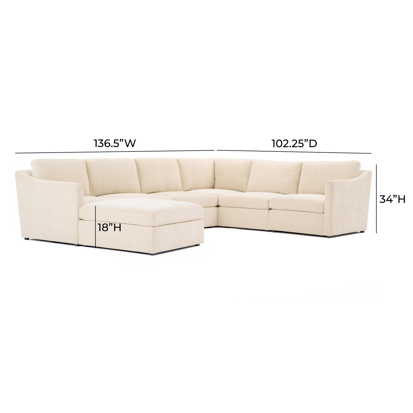 libre beige modular large chaise sectional