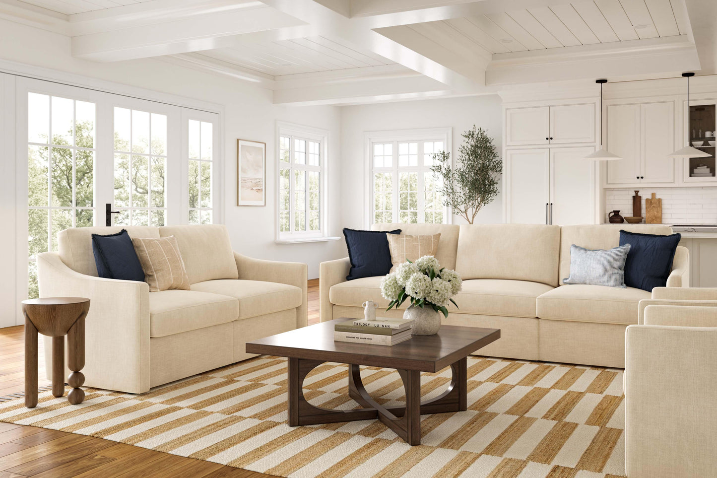 libre beige modular loveseat