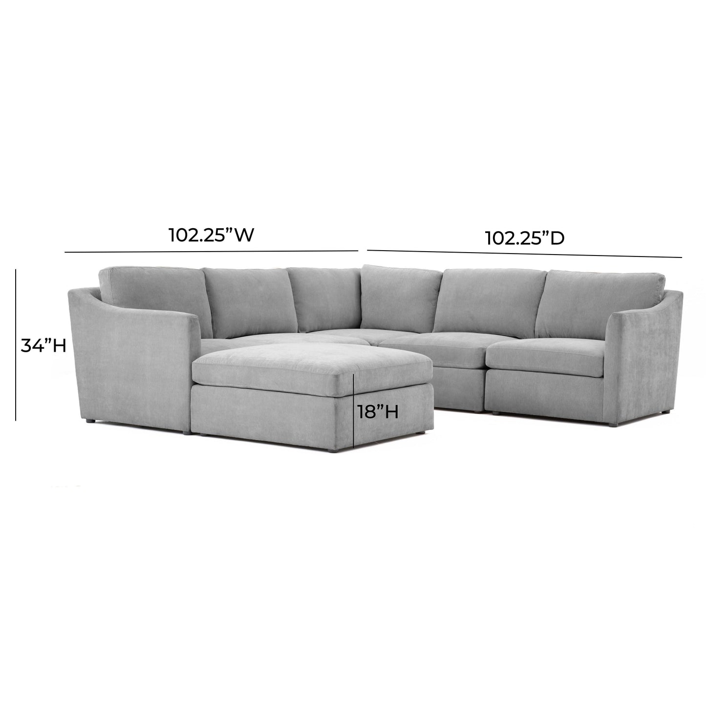 libre gray modular chaise sectional