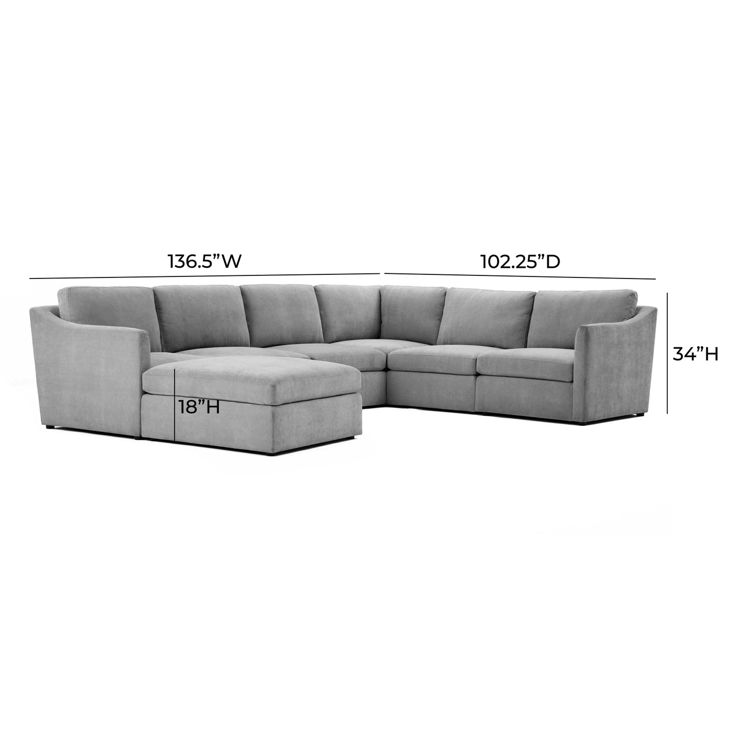 libre gray modular large chaise sectional